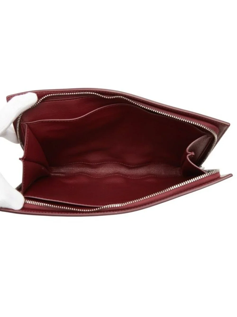 Bottega Veneta Zip Around Clutch Bordeaux Leather